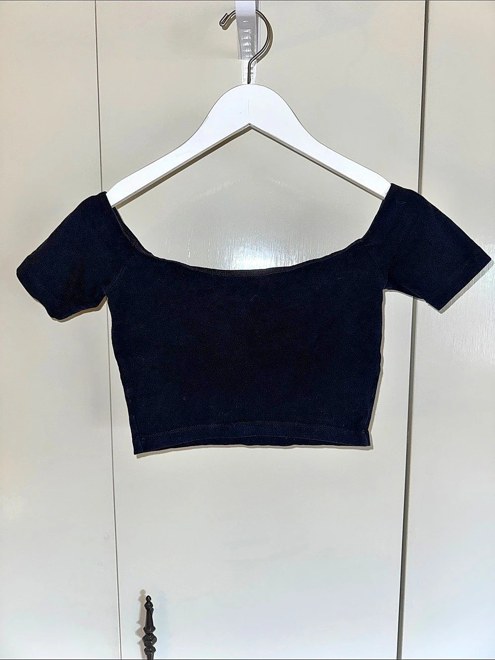 Black Off The Shoulder Crop Top